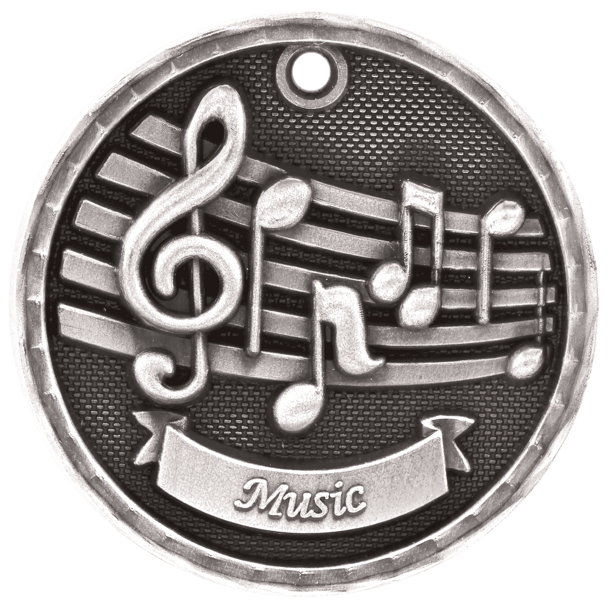 Music 3-D Medal-Silver