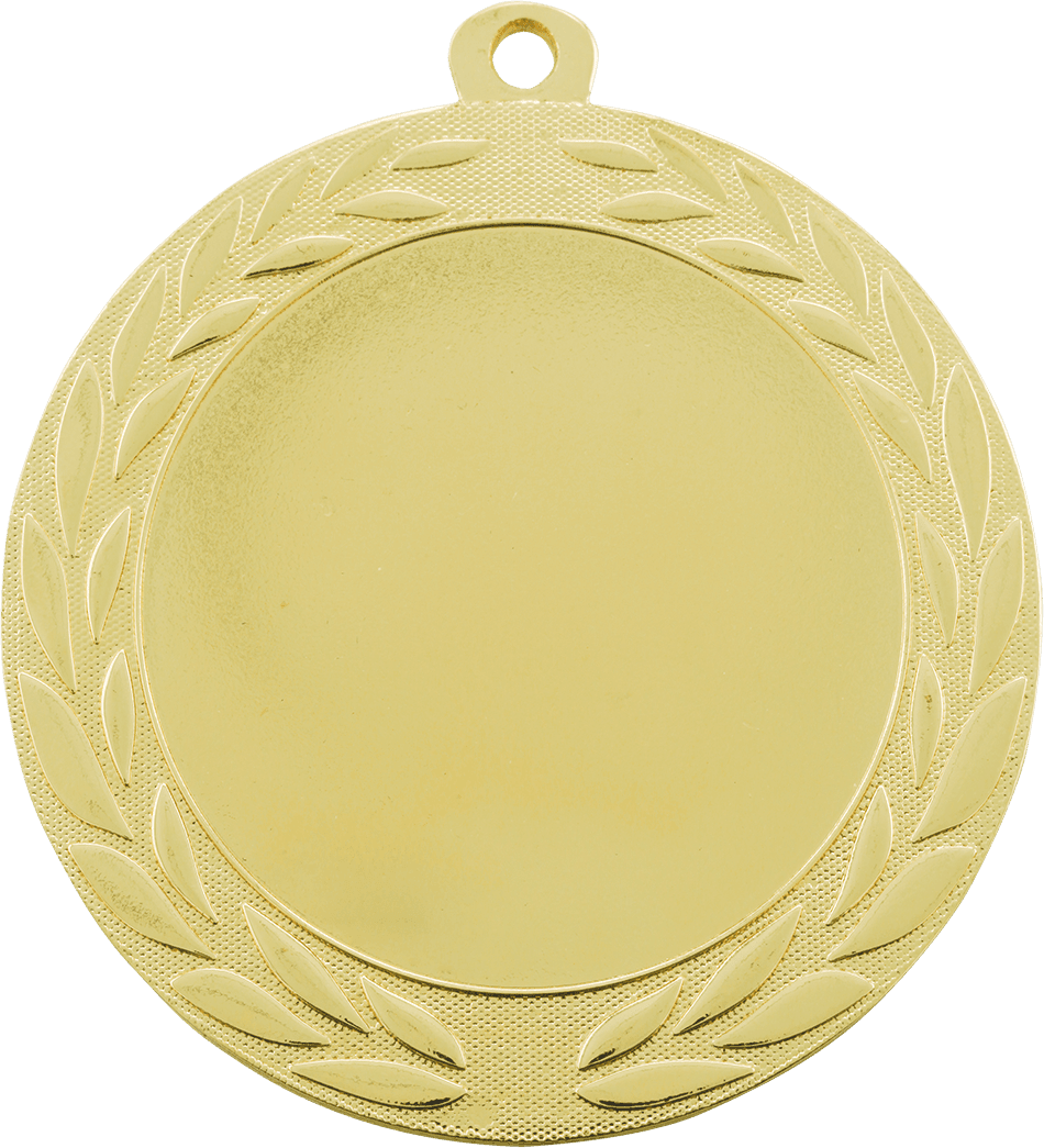 Wreath 2" Insert Holder Medal-Bright Gold (Insert Not Included)