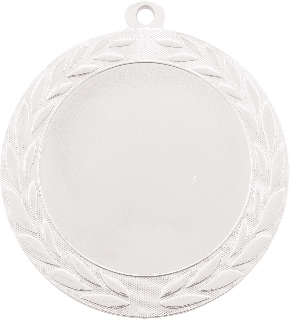 Wreath 2" Insert Holder Medal-Bright Silver  (Insert Not Included)