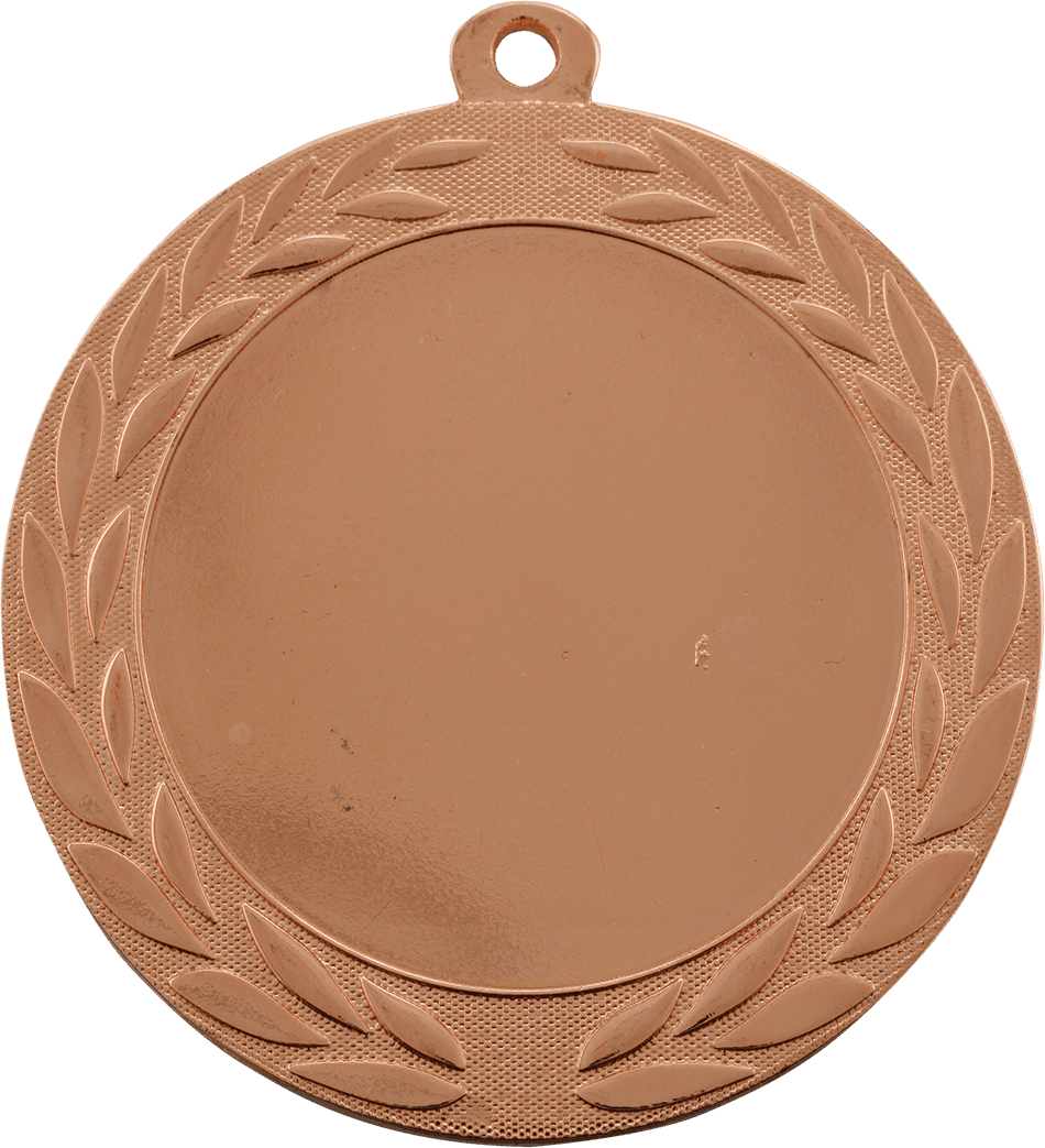 Wreath 2" Insert Holder Medal-Bright Bronze  (Insert Not Included)