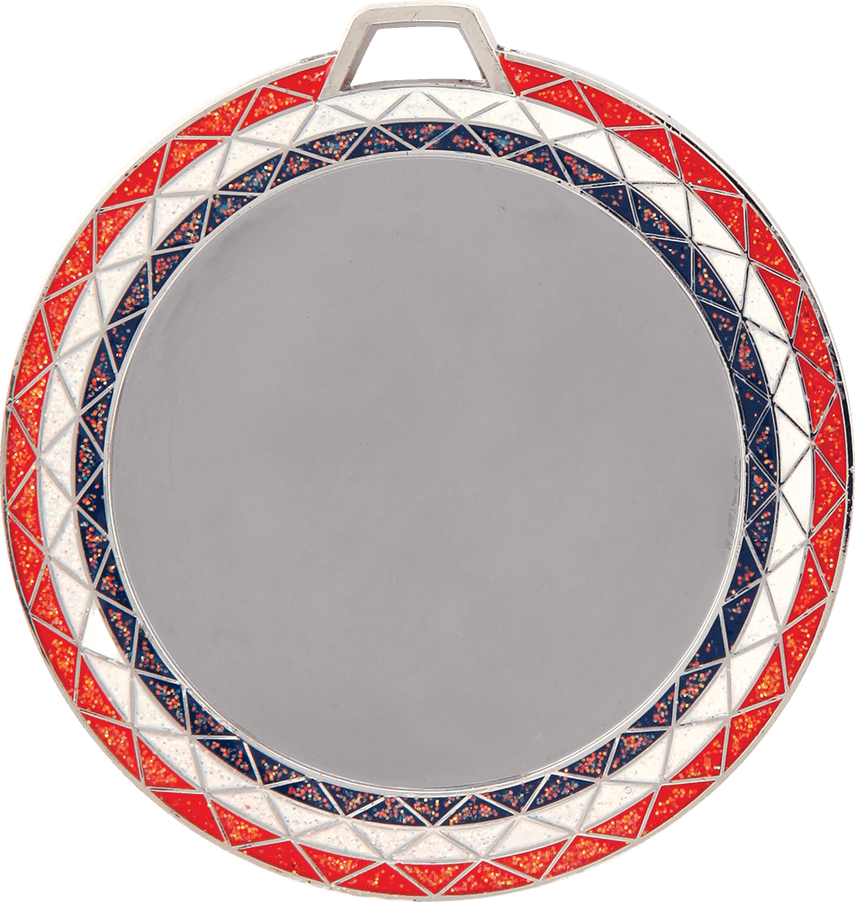 Red/White/Blue Bling 2" Insert Holder Medal  (Insert Not Included)