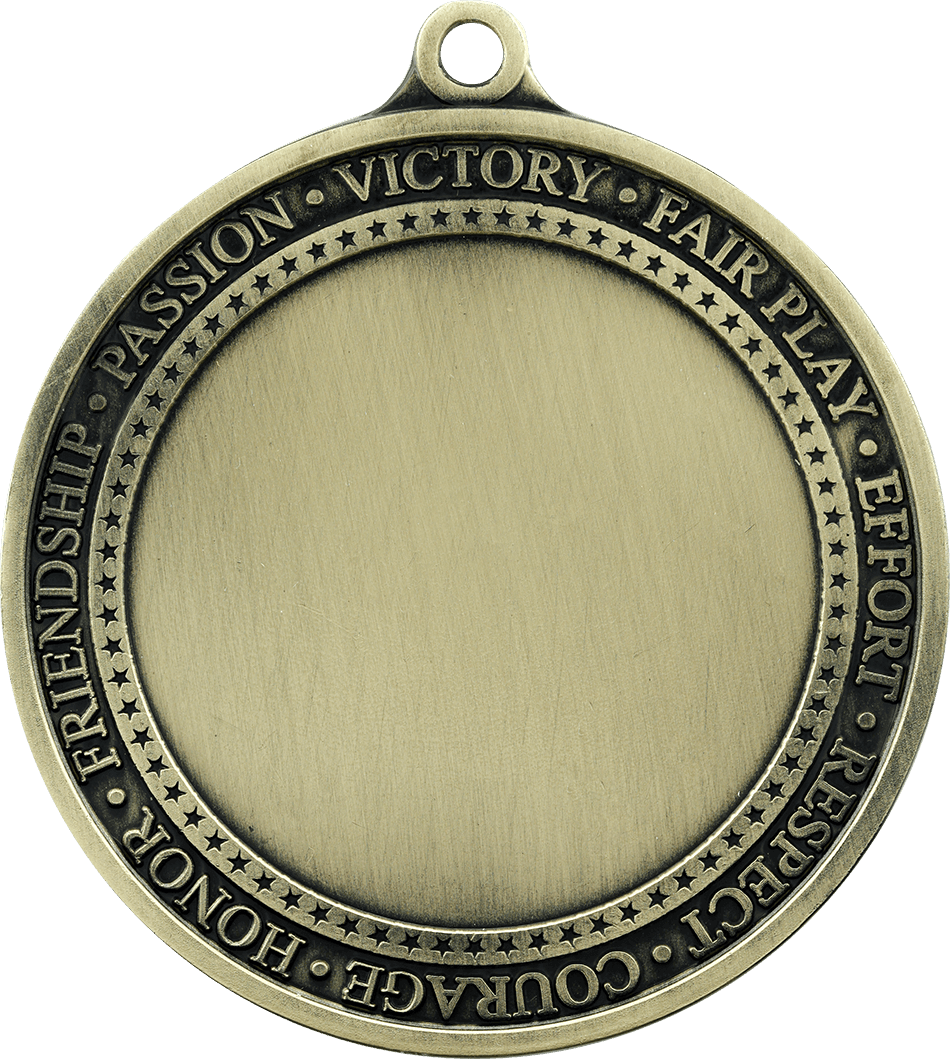 Inspirational 2" Insert Holder Medal-Antique Gold (Insert Not Included)
