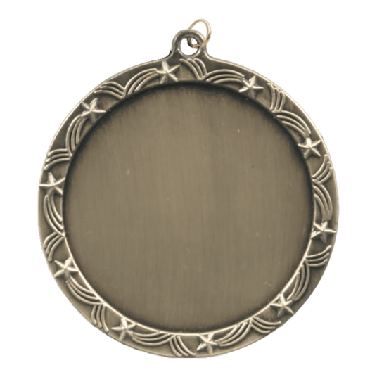 Stars 2" Insert Holder Medal-Antique Gold  (Insert not Included)