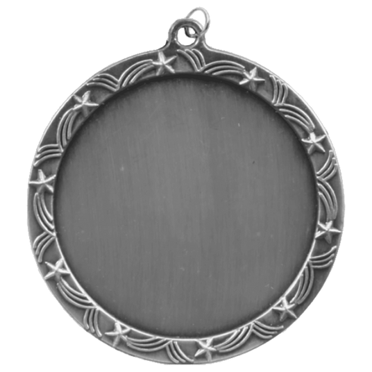 Stars 2" Insert Holder Medal-Antique Silver (Insert not Included)