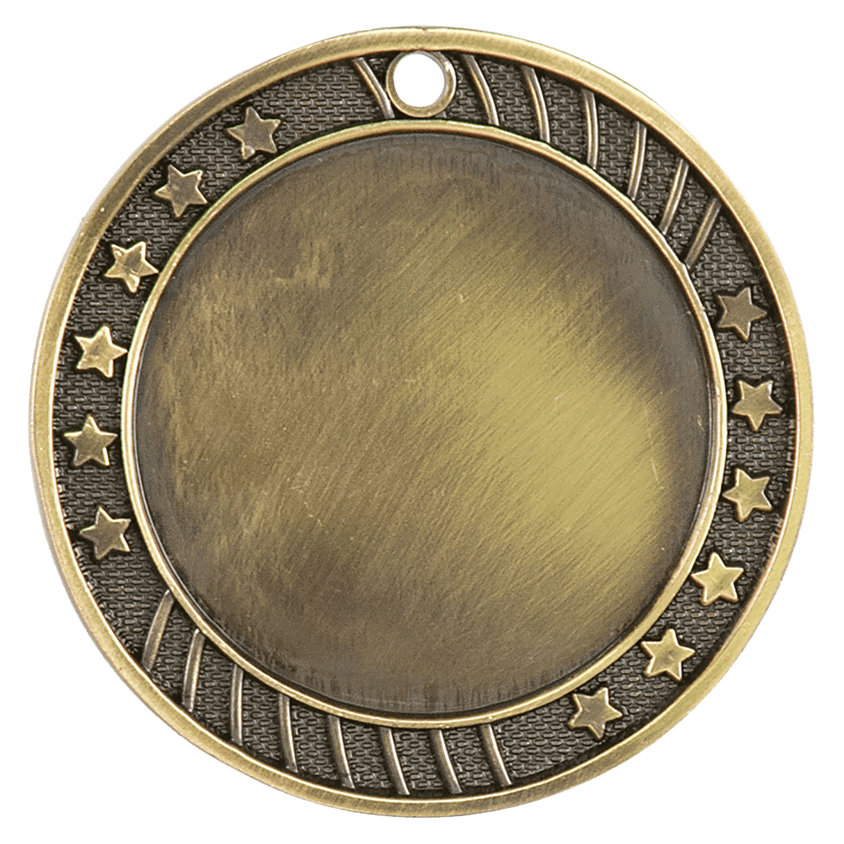 12-Star 2" Insert Holder Medal-Antique Gold (Insert Not Included)