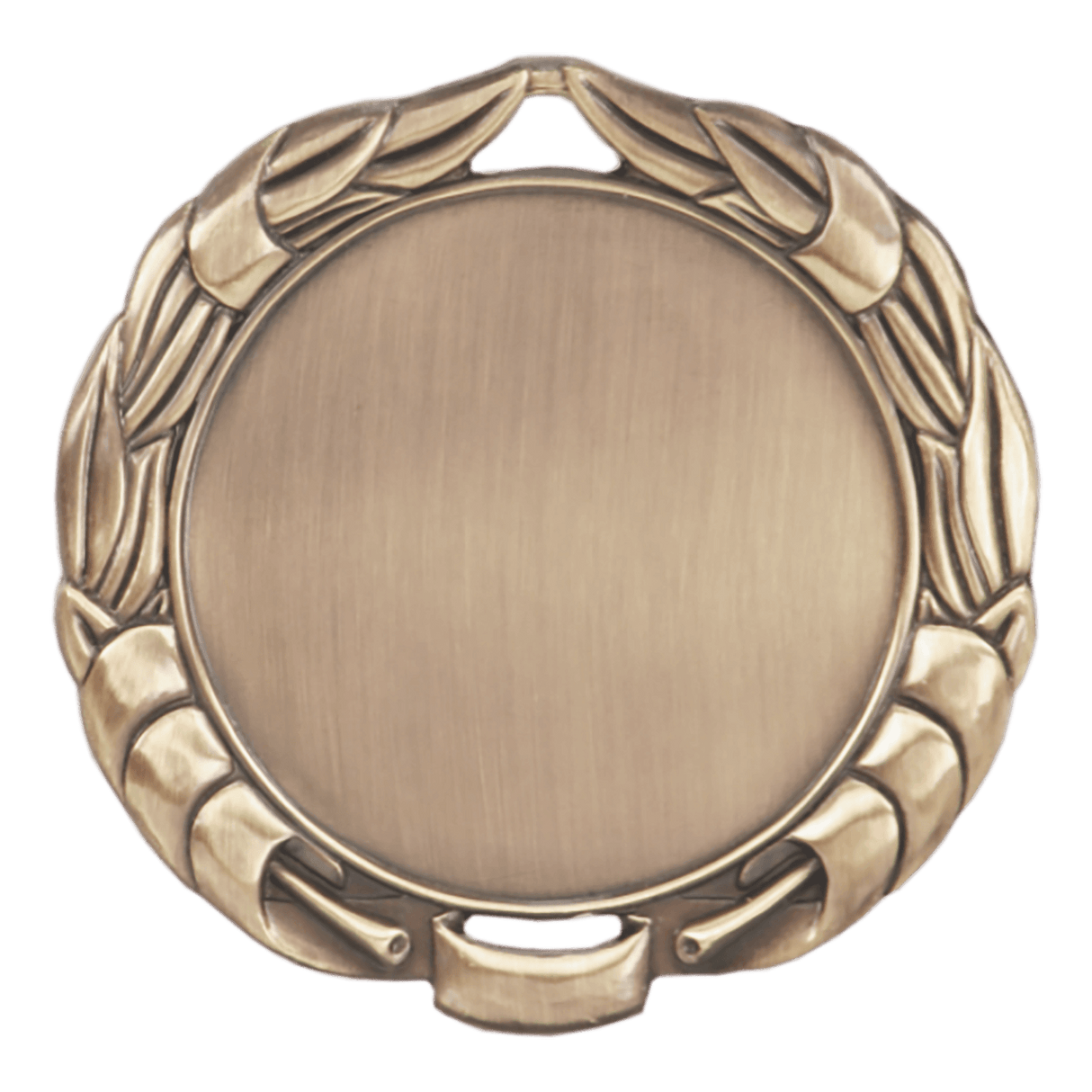 Wreath 2" Insert Holder Medal-Antique Gold (Insert Not Included)
