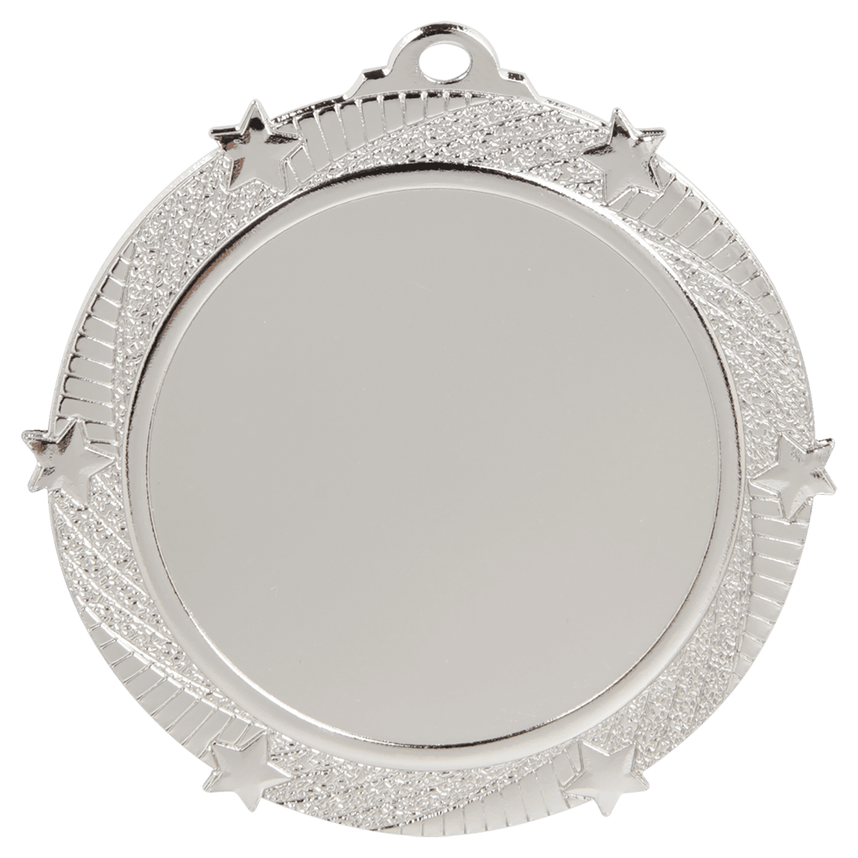 6-Star 2" Insert Holder Medal-Bright Silver(Insert Not Included)