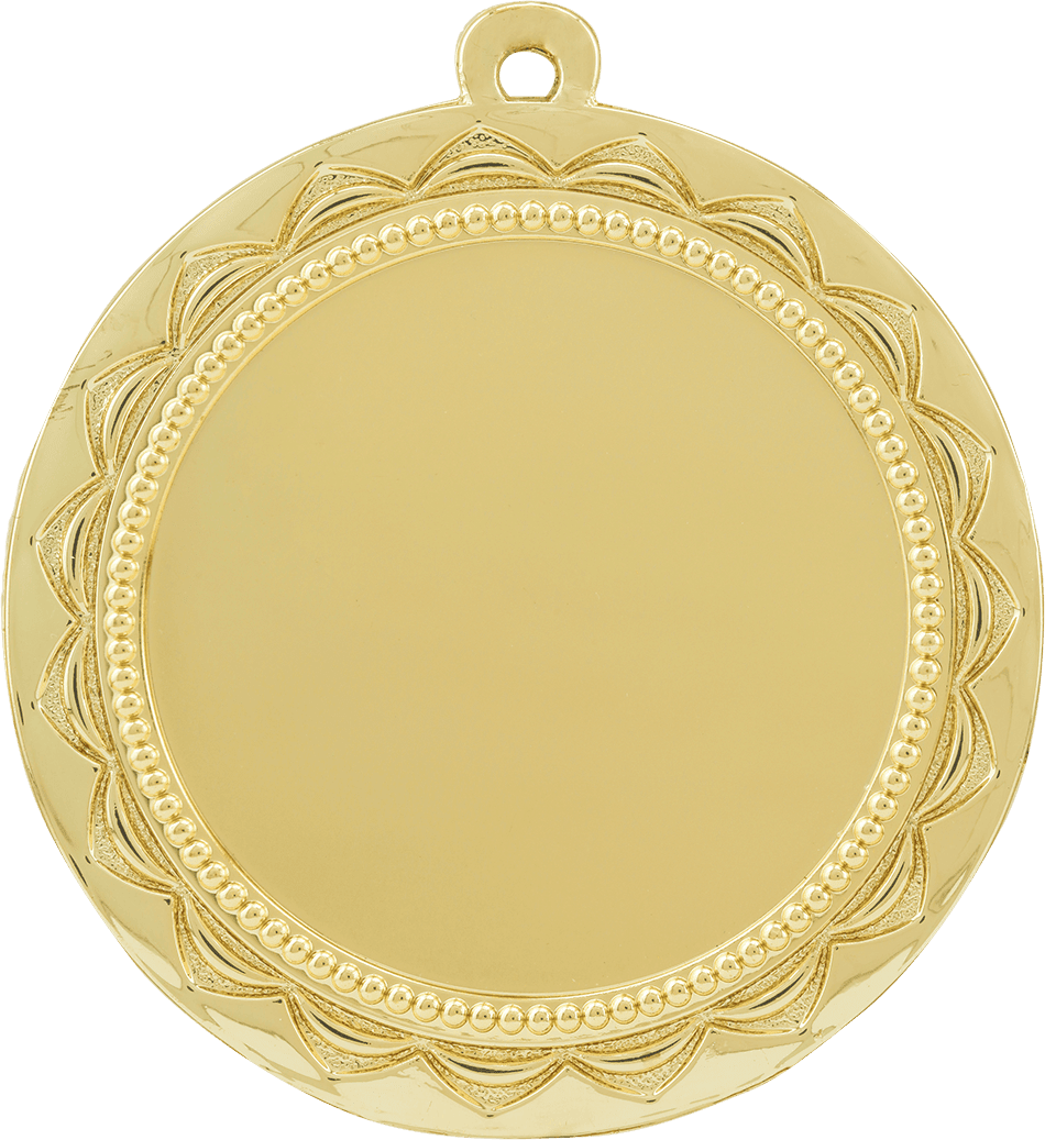 Sun 2" Insert Holder Medal-Bright Gold  (Insert Not Included)