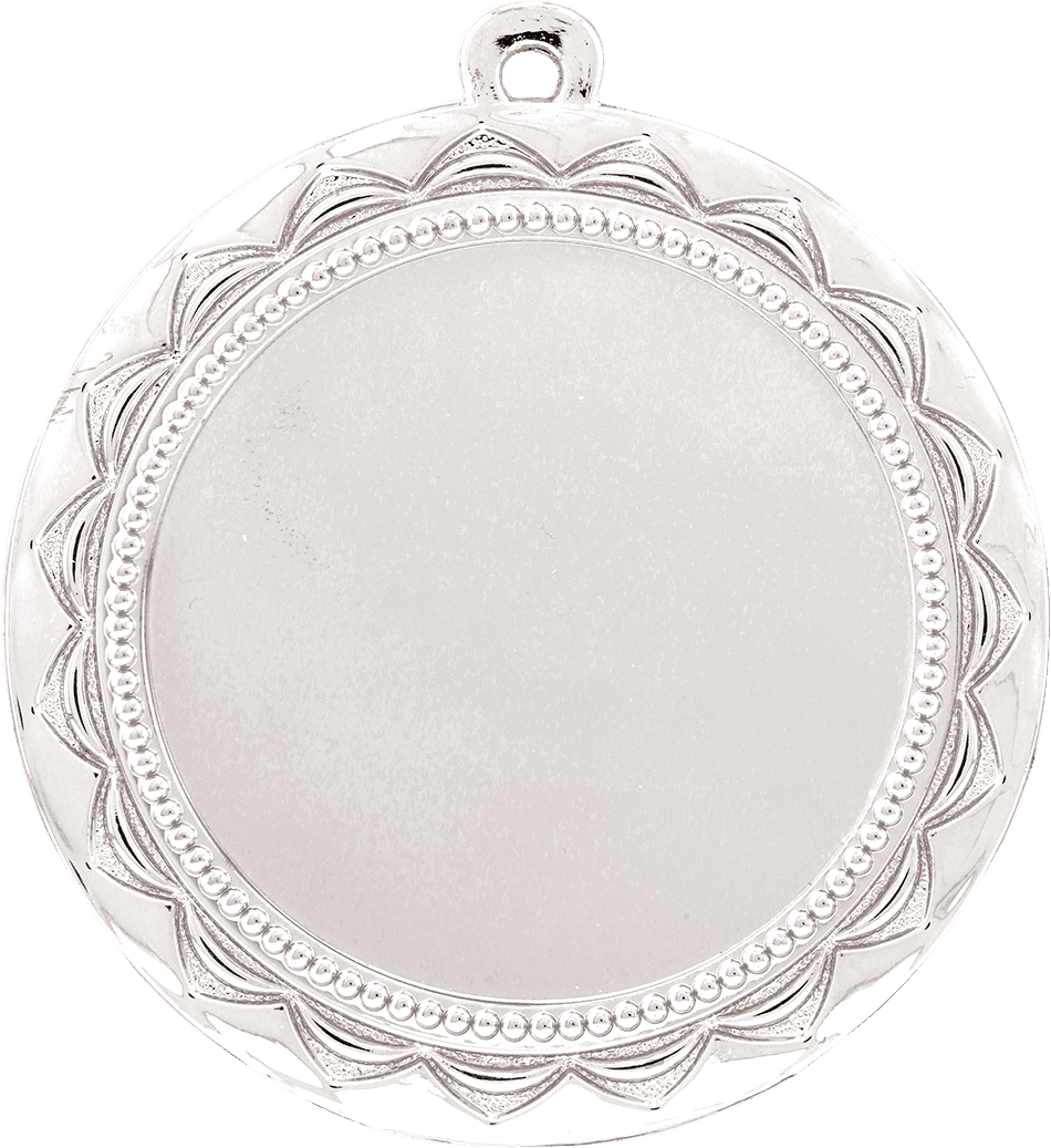 Sun 2" Insert Holder Medal-Bright Silver (Insert Not Included)