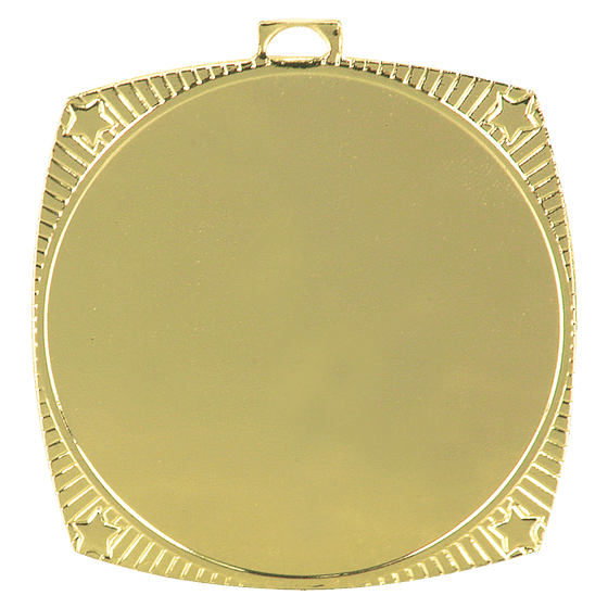 Square Star 2" Insert Holder Medal-Bright Gold (Insert Not Included)