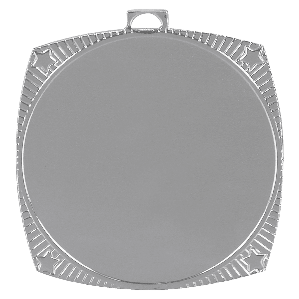 Square Star 2" Insert Holder Medal-Bright Silver (Insert Not Included)