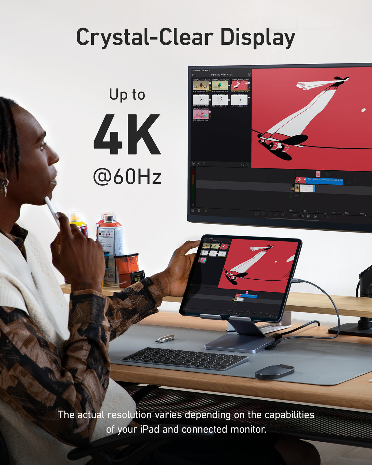 Anker <b>551</b> USB-C Hub (8-in-1, Tablet Stand)-AKD Ink