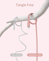 Anker 641 USB-C to Lightning cable, 3 ft silicone flow design for fast charging and data transfer, shown coiled on a white background.