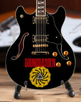 Licensed Soundgarden Logo Signature Chris Cornell Black Hollow Body Mini Guitar