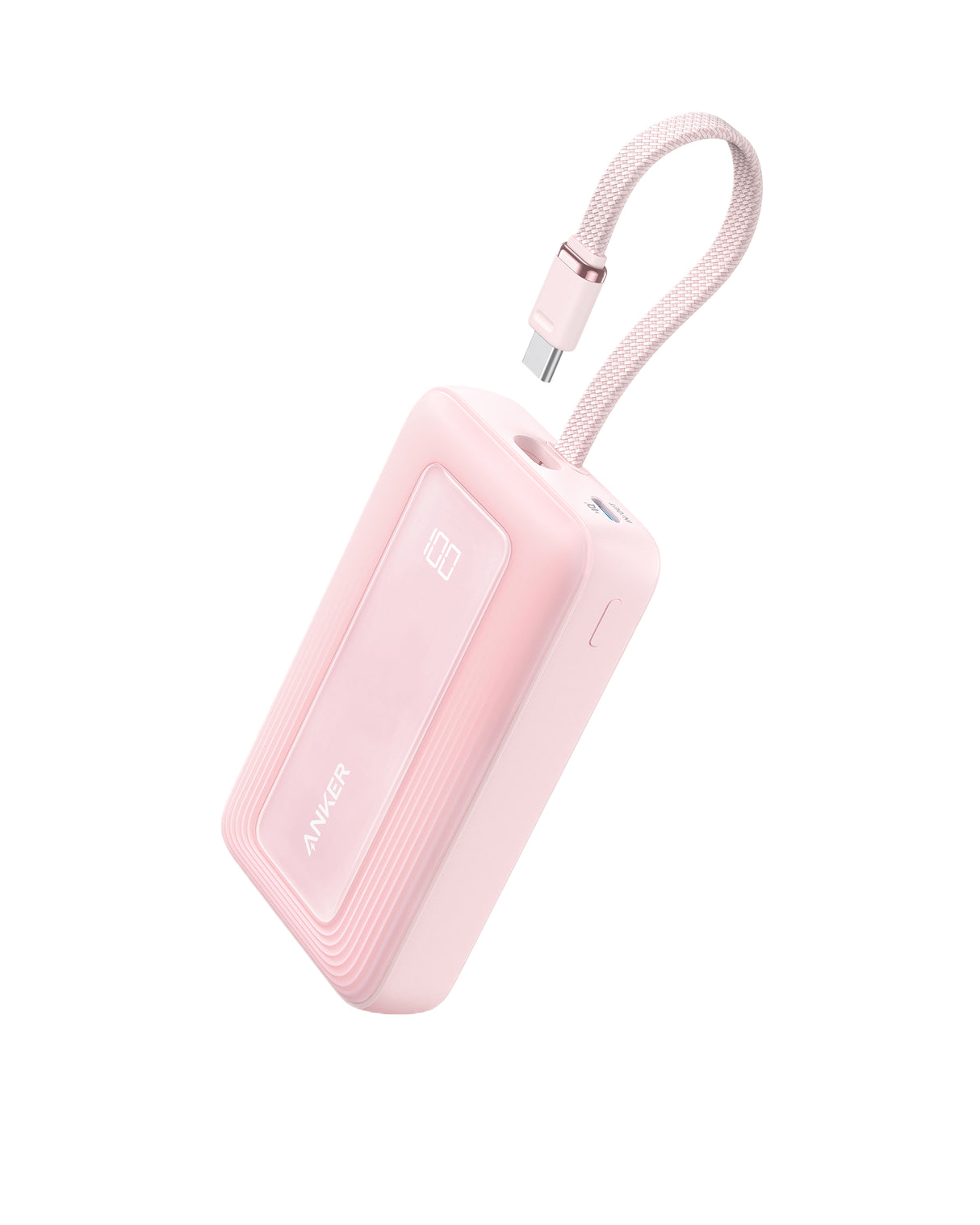 Anker Zolo Power Bank (10K, 30W) with a 5.4-inch (13.7 cm) built-in USB-C cable.