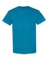 Unisex Heavy Cotton T-Shirt by Gildan, shown in a neutral color, featuring a classic crew neck and short sleeves.
