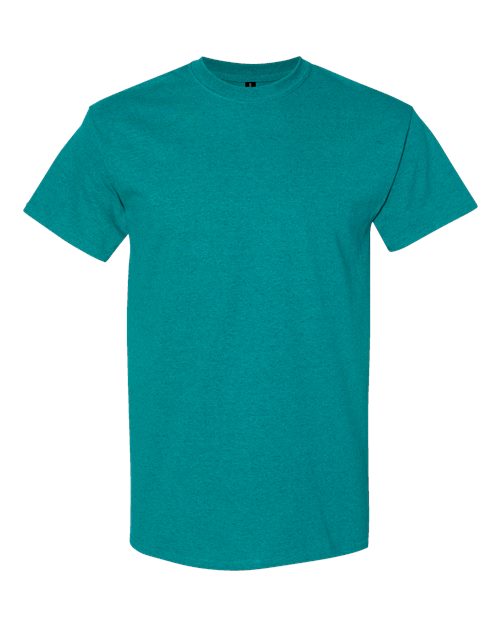 Unisex Heavy Cotton™ T-Shirt by Gildan, shown in a classic fit with a crew neck and short sleeves, in a solid color.