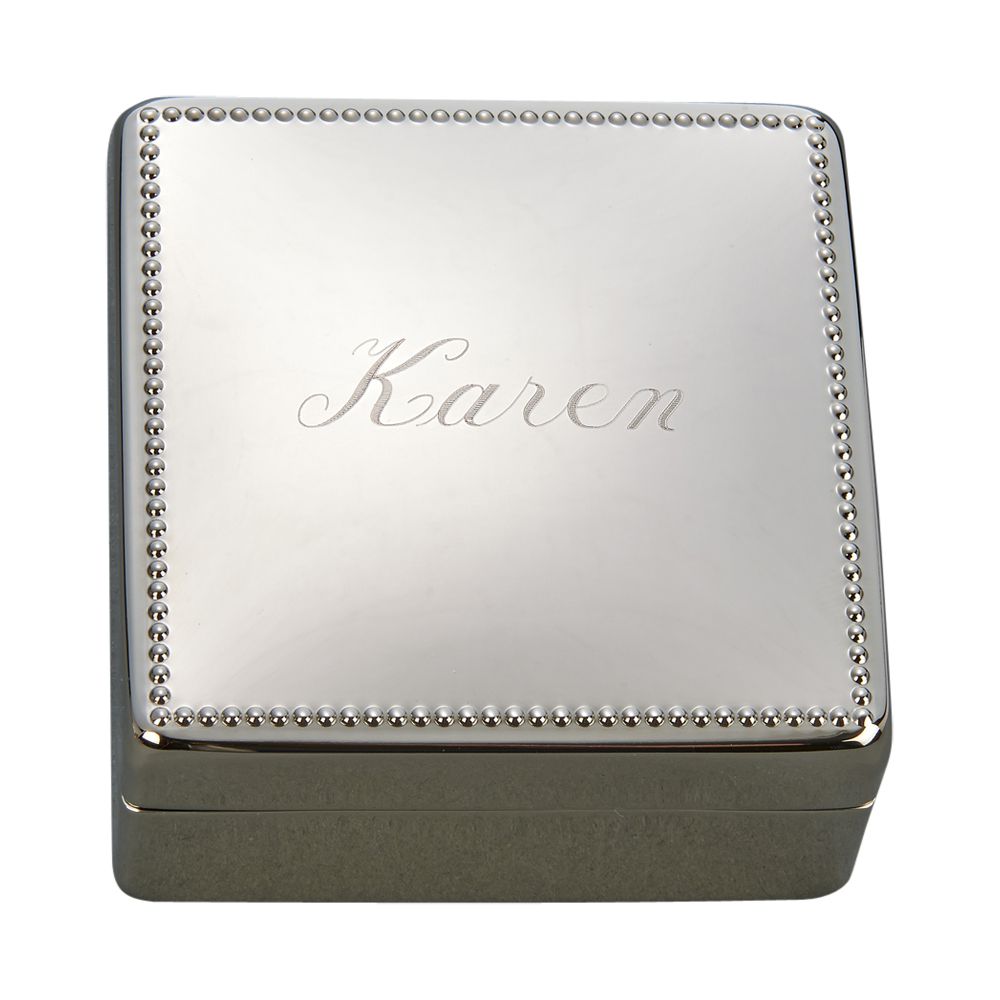 Square Box With Beaded Border-AKD Ink