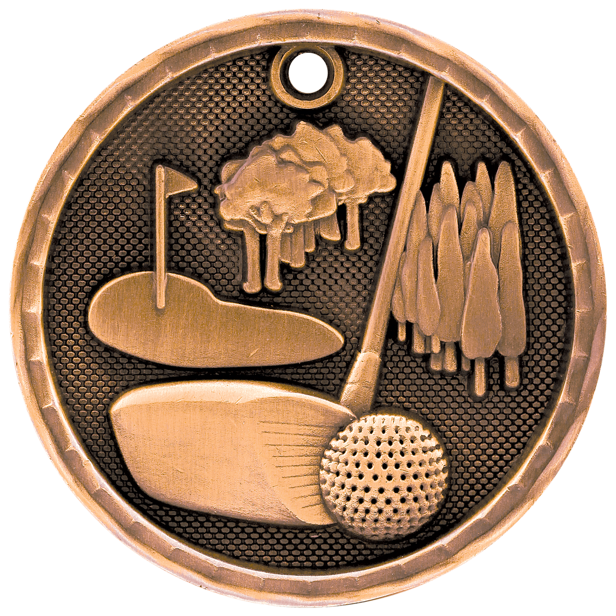 Golf 3-D Medal-Bronze 2"