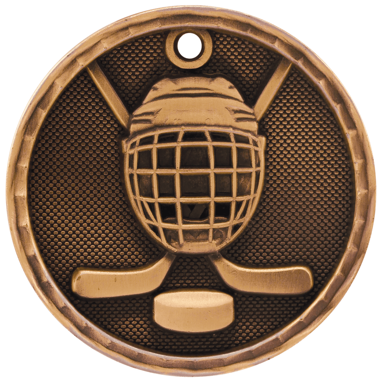 Hockey 3-D Medal-Bronze 2"