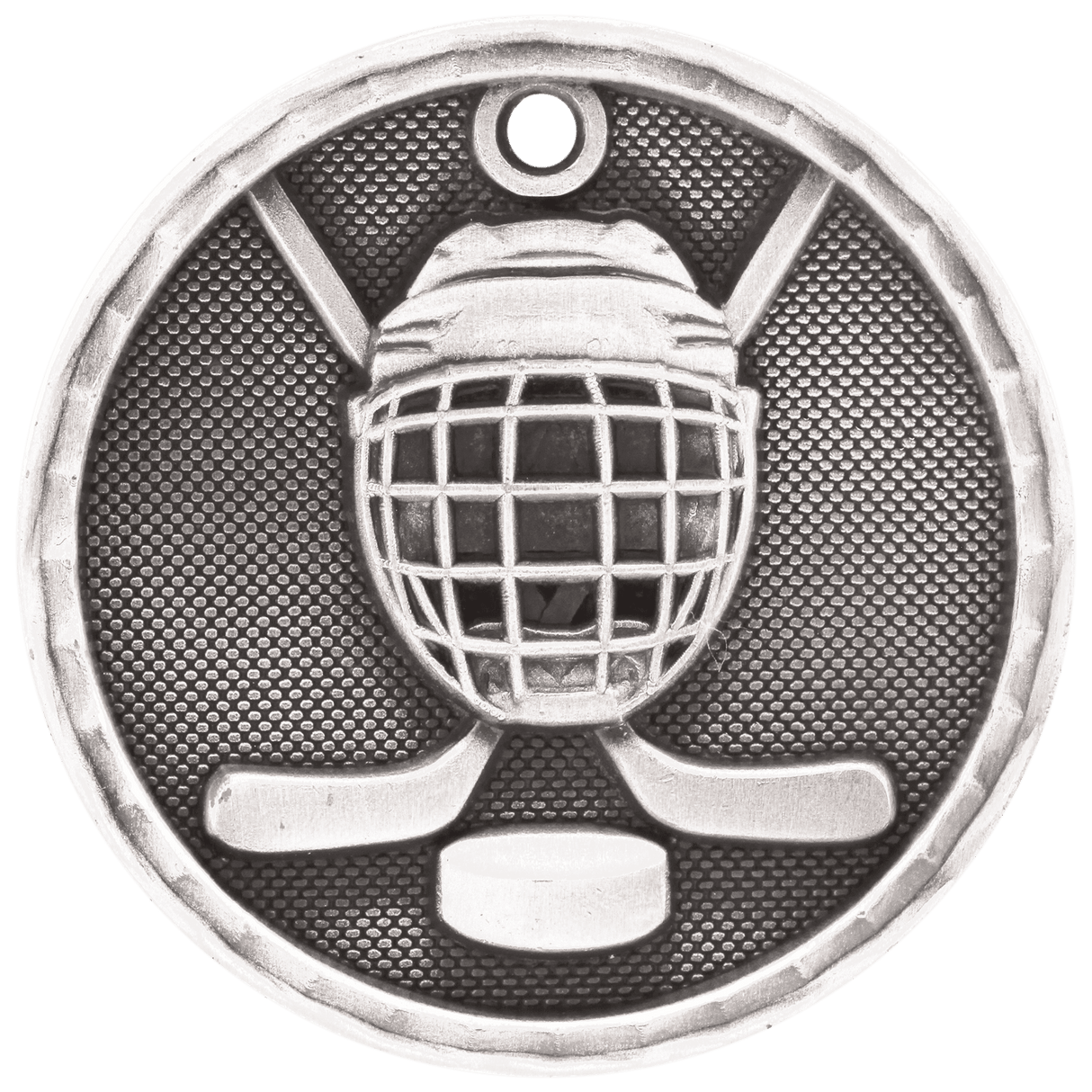 Hockey 3-D Medal-Silver 2"