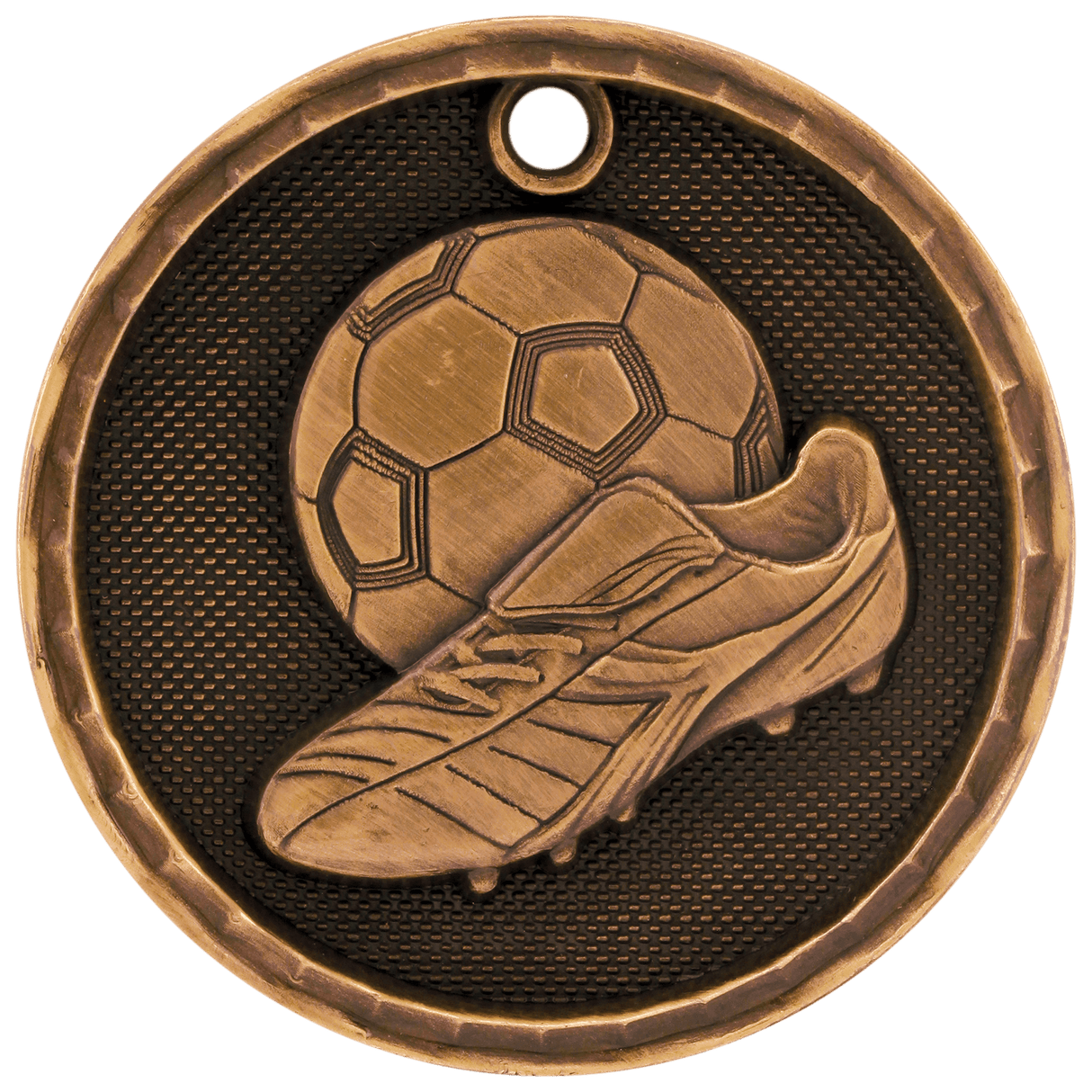 Soccer 3-D Medal-Bronze 2"