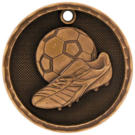 Soccer 3-D Medal-Bronze 2"