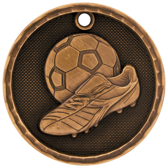 Soccer 3-D Medal-Bronze 2"