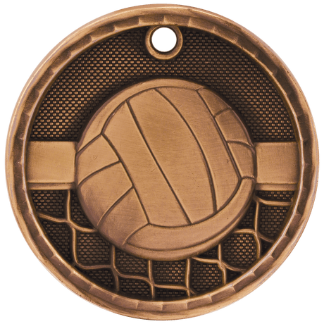 Volleyball 3-D Medal-Bronze 2"