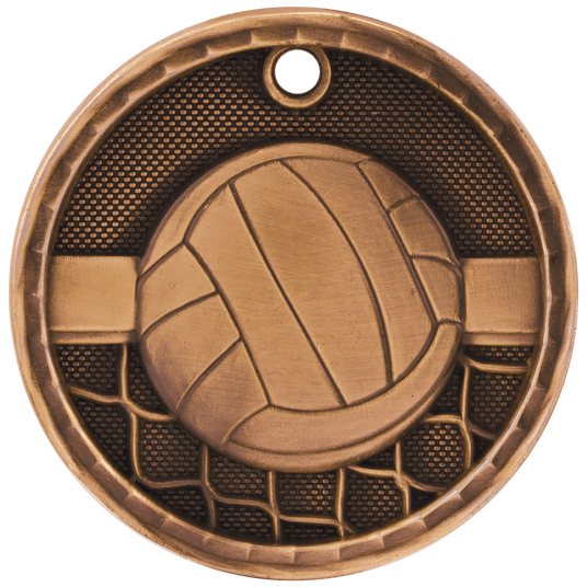 Volleyball 3-D Medal-Bronze 2"