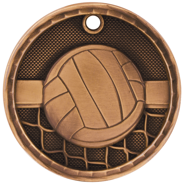 Volleyball 3-D Medal-Bronze 2"