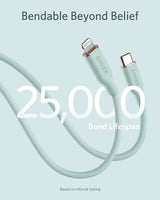 Anker 641 USB-C to Lightning Cable, 3 ft silicone braided cable for iPhone and Apple devices, with durable and flexible design.