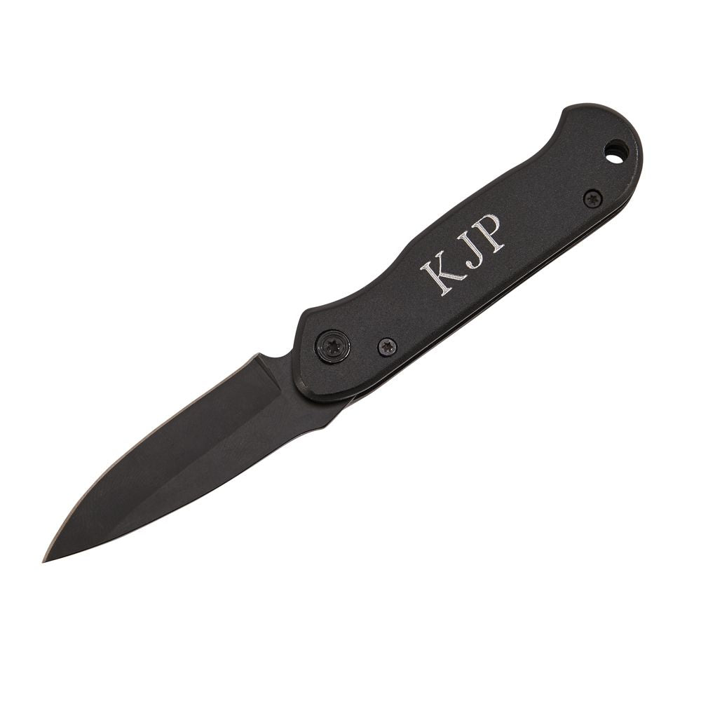 All Black Locking Pocket Knife 3.5" L Closed