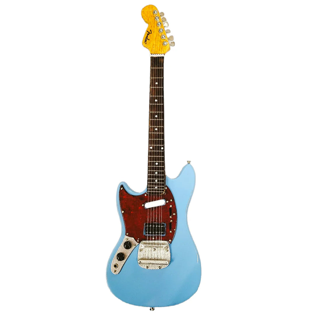 Officially Licensed Mini Sonic Blue Fender™ Mustang™ Guitar Replica Model