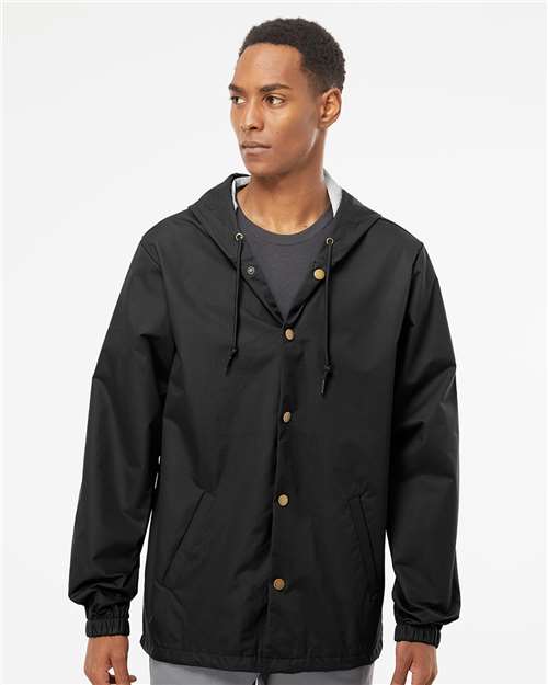 Men's Water-Resistant Hooded Windbreaker - AKD Ink