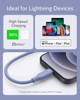 Anker 641 USB-C to Lightning Cable, 3 ft silicone flow cable for iPhone and Apple devices, black color with flexible design.