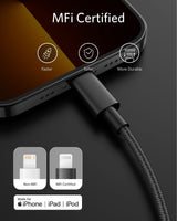 Anker 331 USB-C to Lightning charging cable, white, with USB-C and Lightning connectors for iPhone charging.