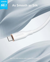 Anker 643 USB-C to USB-C charging cable with silicone insulation, designed for fast and reliable charging of compatible devices.
