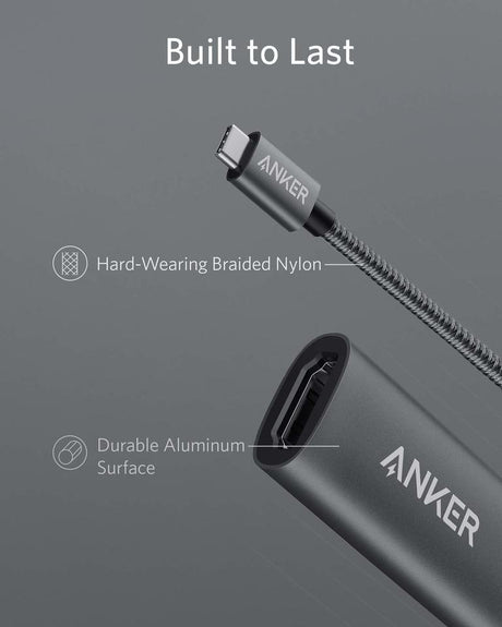 Anker 310 USB-C adapter for charging with 4K HDMI port, compact design, and sleek black finish.