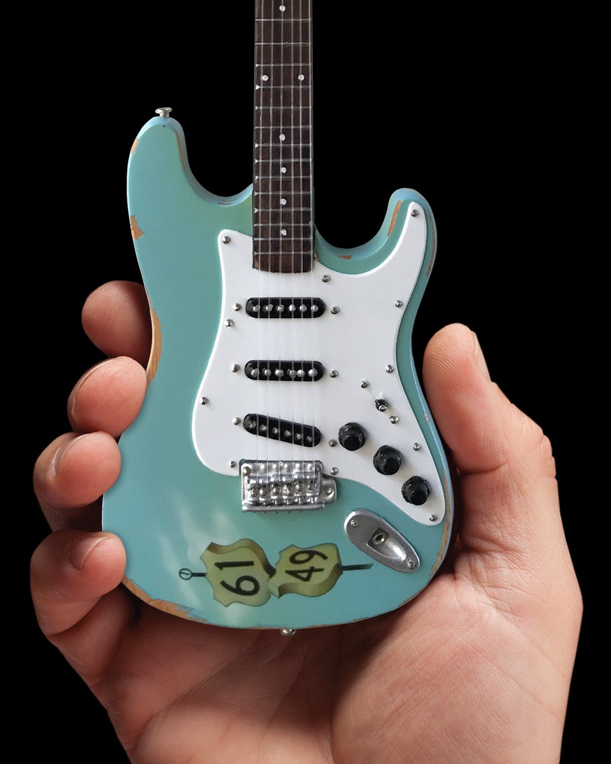 Officially Licensed Kenny Wayne Shepherd Mini Fender™ Strat™ Crossroads Blue Guitar Model