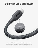 Anker 543 USB C to USB C charging cable, 10 ft black, designed for fast 240W power transfer, shown in a close-up image.