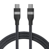 Anker 6ft black USB-C to USB-C cable, upcycled braided design, supports 240W charging for fast device power transfer.