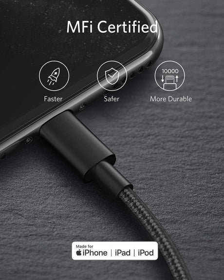 Anker 331 USB-C to Lightning charging cable, white, with USB-C connector and Lightning connector for fast device charging.