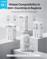Anker Nano 20W 5-in-1 travel adapter with multiple ports, compact design, and versatile power options for smartphones and devices.