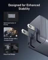 Anker Prime 100W GaN charger with three USB-C ports, compact design, and sleek black finish for fast device charging.