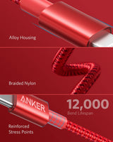 Anker 331 USB-C to Lightning charging cable, showing a close-up of the cable with USB-C and Lightning connectors.