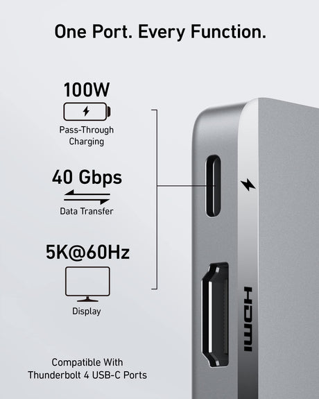 Anker <b>547</b> USB-C Hub (7-in-2, for MacBook)-AKD Ink