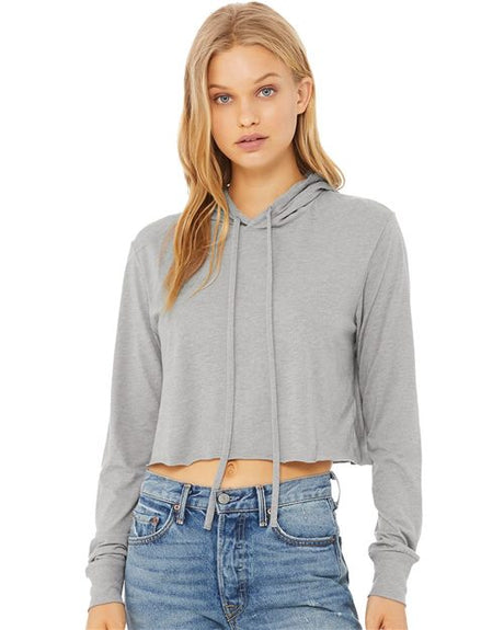Women’s Triblend Crop Long Sleeve Hoodie Tee - AKD Ink