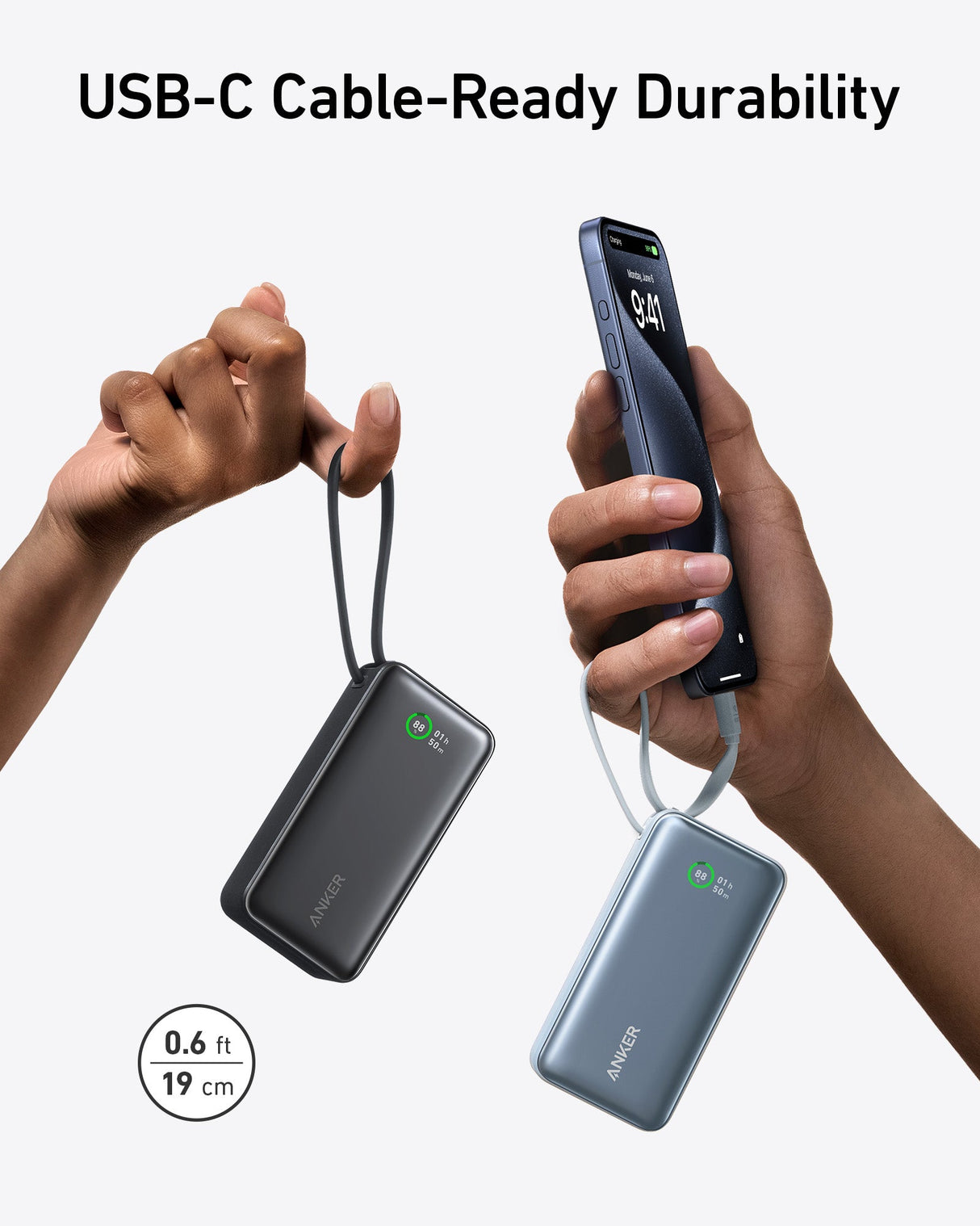 Anker Nano Power Bank (30W, Built-In USB-C Cable) - AKD Ink