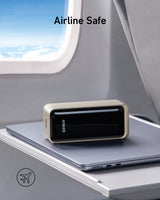 Anker Prime 20K 200W power bank for charging devices, shown with multiple ports and sleek black design.
